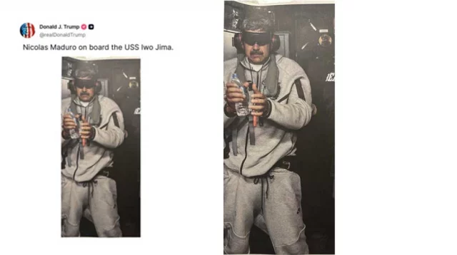 মাদুরোর আটকাবস্থার ছবি প্রকাশ করলো ট্রাম্প