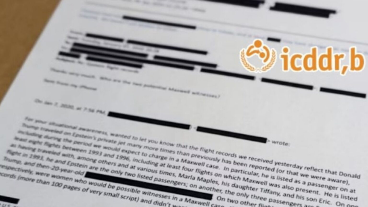 কুখ্যাত এপস্টেইন নথিতে বাংলাদেশের আইসিডিডিআরবি