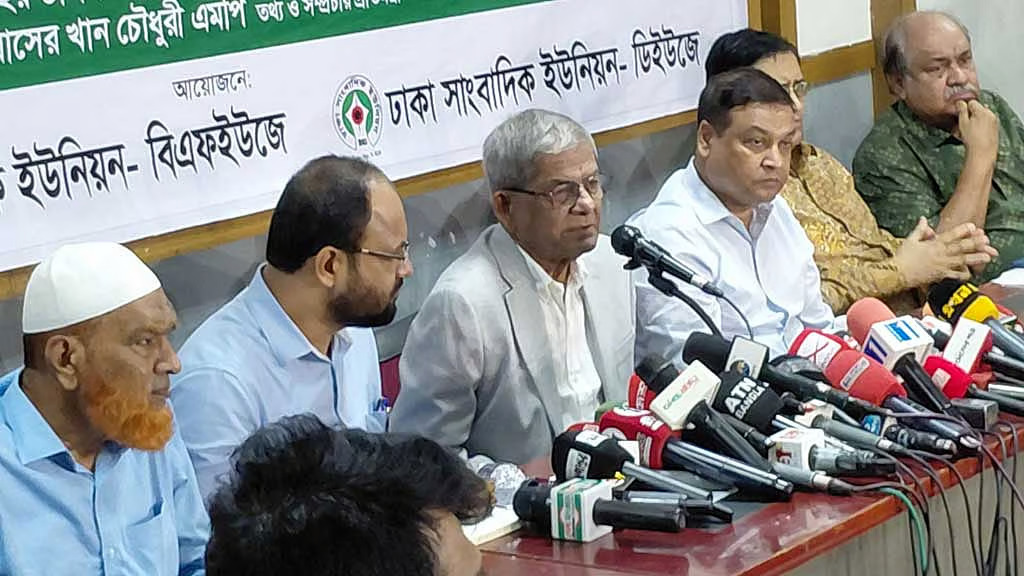 বিরোধী দলের নেতারা ‘শেখ হাসিনার ভাষায়’ কথা বলছেন: মির্জা ফখরুল