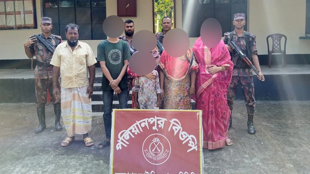 অবৈধভাবে ভারতে প্রবেশের সময় নারী-শিশুসহ আটক ৬ বাংলাদেশি